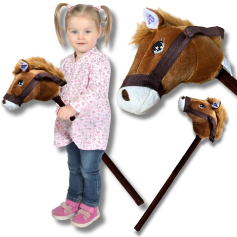 Pluszowa Głowa Konia na Kiju Hobby Horse – Ciemnobrązowa Dźwięk