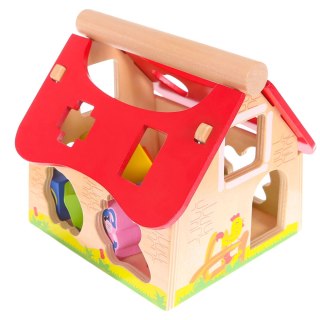 Drewniany Domek Farma Sorter z Klockami ECOTOYS