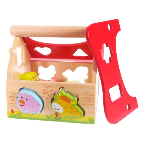 Drewniany Domek Farma Sorter z Klockami ECOTOYS