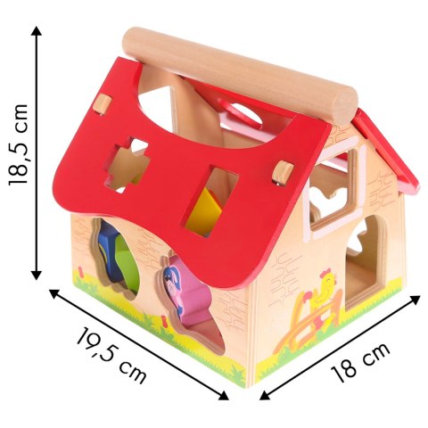 Drewniany Domek Farma Sorter z Klockami ECOTOYS