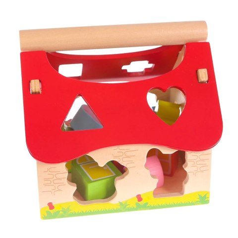 Drewniany Domek Farma Sorter z Klockami ECOTOYS