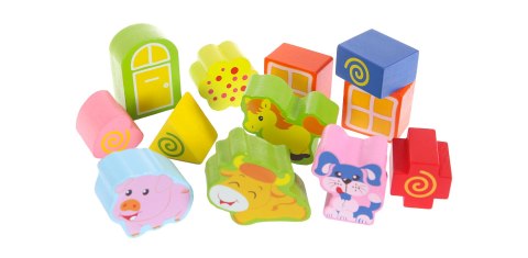 Drewniany Domek Farma Sorter z Klockami ECOTOYS