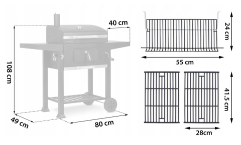 Grill węglowy Berdsen BD-890 czarny