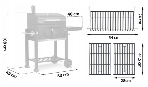 Grill węglowy Berdsen BD-890 czarny