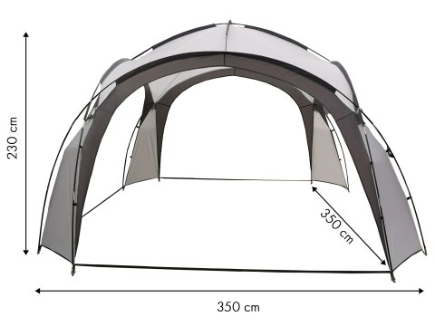 Namiot Pawilon Ogrodowy Eventowy Szary MultiGarden z Torbą 3,5x3,5 m