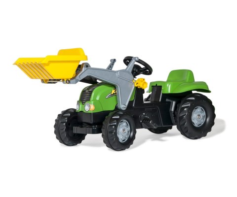 Rolly Toys 023134 Traktor Rolly Kid X z łyżka i przyczepa Zielony