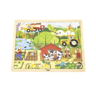 Viga 44588 Puzzle na podkładce 48 elementów - poznajemy farmę Viga