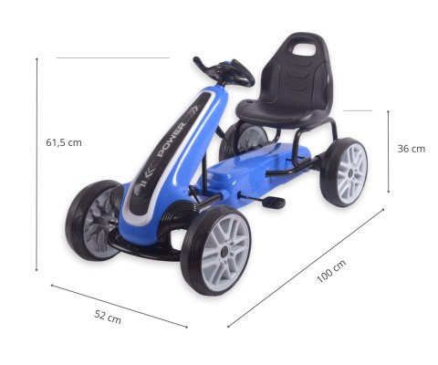 Gokart na pedały Power Blue Milly Mally