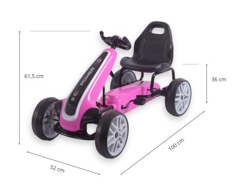 Gokart na pedały Power Pink Milly Mally