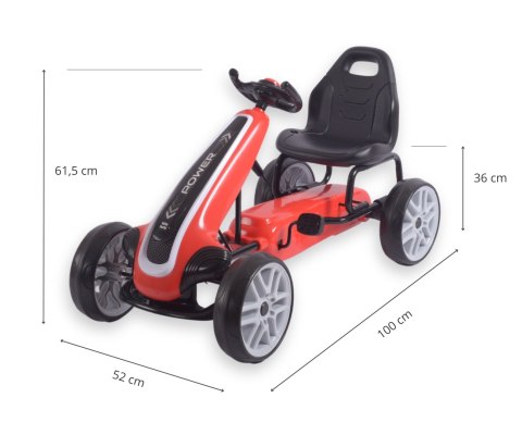 Gokart na pedały Power Red Milly Mally