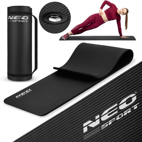 Gruba Mata do Ćwiczeń i Jogi Neo-Sport 183 x 60 x 1,5 cm – Czarna