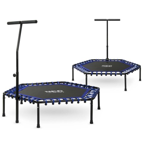 Trampolina fitness z uchwytem 127 cm Neo-Sport - sześciokątna niebieska