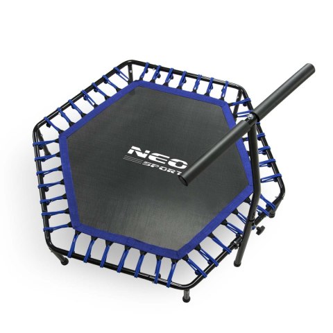 Trampolina fitness z uchwytem 127 cm Neo-Sport - sześciokątna niebieska