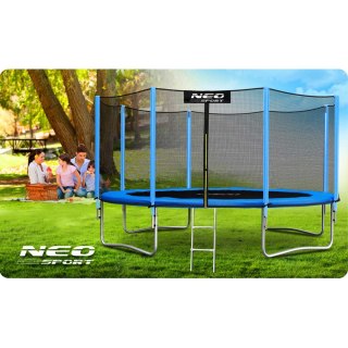 Trampolina ogrodowa 14ft/435cm z siatką zewnętrzną i drabinką Neo-Sport