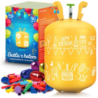 Zestaw Imprezowy Butla Z Helem Ricokids 0,20 m³ + 30 Balonów + Wstążka 40 m