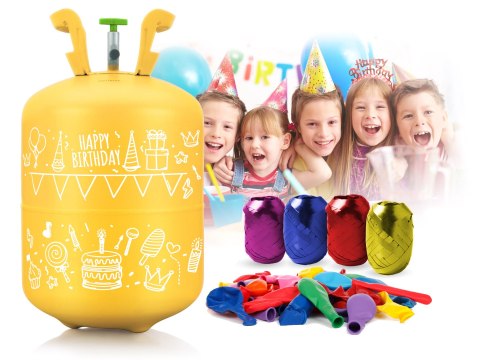 Zestaw Imprezowy Butla Z Helem Ricokids 0,20 m³ + 30 Balonów + Wstążka 40 m