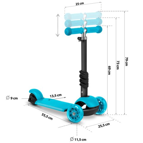 Hulajnoga trójkołowa Ricokids Buggy - turkusowa