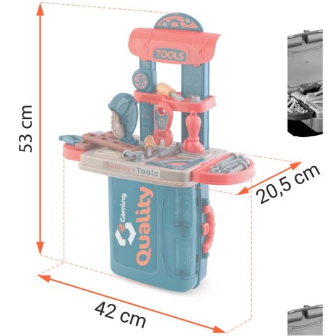 MINI Zestaw Majsterkowicza 3w1: Warsztat, Walizka, Stół Roboczy