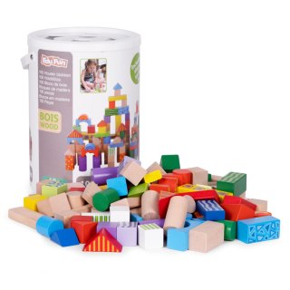 Drewniane Klocki 100 Sztuk – Wiaderko Sorter ECOTOYS