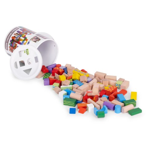 Drewniane Klocki 100 Sztuk – Wiaderko Sorter ECOTOYS