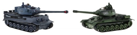 Zdalnie sterowane 2 czołgi T-34 vs Tiger dla dzieci 3+ Strzelające modele + Wielka Bitwa Czołgów