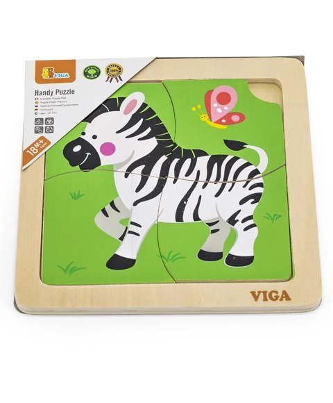 Drewniane Puzzle na podkładce Viga - Zebra