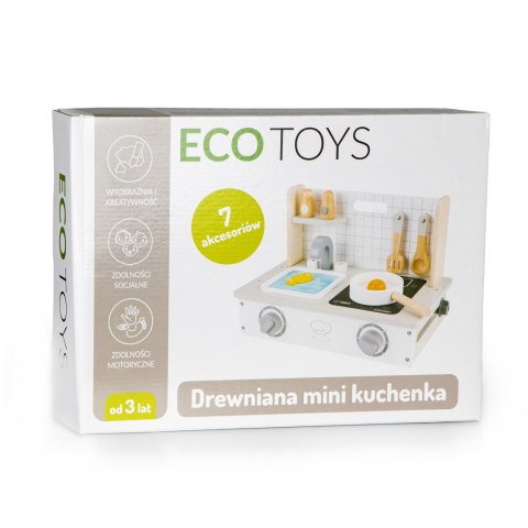 Drewniana Kuchenka z Akcesoriami - Mini Kuchnia ECOTOYS