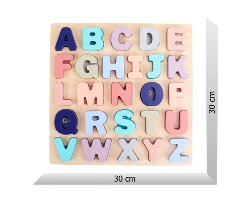 Drewniane Puzzle Edukacyjne Alfabet Literki Montessori