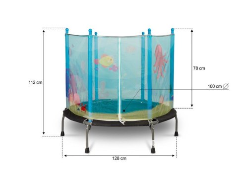 Trampolina dla Dzieci z Siatką TOYZ 128 cm - Ocean