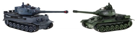 Zdalnie sterowane 2 czołgi T-34 vs Tiger dla dzieci 3+ Strzelające modele