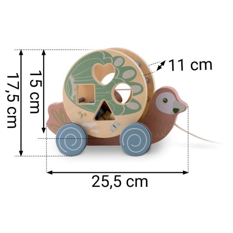 Drewniana Zabawka do Ciągnięcia Papuga Nukido – Sorter i Klocki 2w1