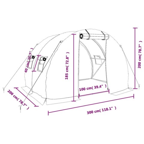 VidaXL Szklarnia ze stalową ramą, zielona, 6 m², 3x2x2 m