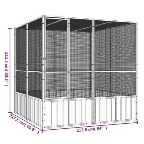 Woliera dla kotów, antracyt, 213,5x217,5x211,5 cm, galwanizowana stal