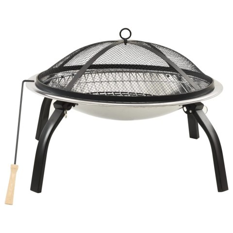 Palenisko i Grill 2-w-1 z Pogrzebaczem – 56 x 56 x 49 cm, Stal