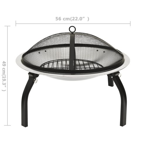 Palenisko i Grill 2-w-1 z Pogrzebaczem – 56 x 56 x 49 cm, Stal