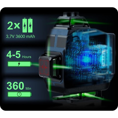 Humberg HM-170 Laser Krzyżowy 4D - Zasięg 40m, Zielony Laser+ Akcesoria