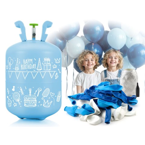 Zestaw Imprezowy Butla Z Helem Ricokids 0,20 m³ + 30 Balonów + Wstążka 40 m