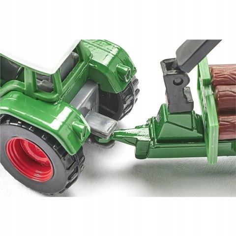 Siku Farmer Traktor z leśną przyczepą metal model S1645