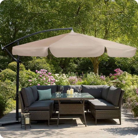 Parasol Ogrodowy z pokrowcem Plonos 350 cm 6 segmentowy Regulowany