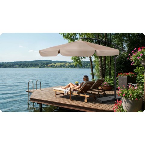 Parasol Ogrodowy z pokrowcem Plonos 350 cm 6 segmentowy Regulowany