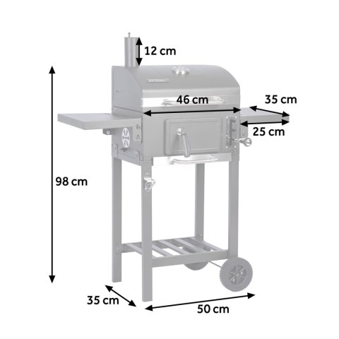 Duży Grill węglowy BBQChef Berdsen BD-892 - Żeliwny Ruszt, Termometr