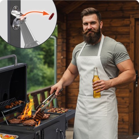 Duży Grill węglowy BBQChef Berdsen BD-892 - Żeliwny Ruszt, Termometr