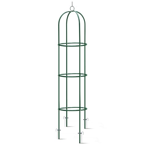 Pergola Ogrodowa 200x40 cm Kolumnowa, Metalowa Zielona na Róże i Pnącza