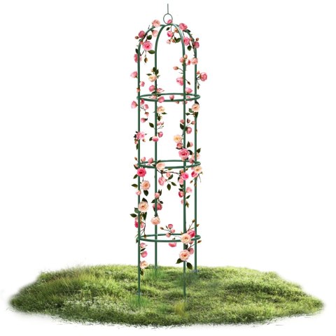 Pergola Ogrodowa 200x40 cm Kolumnowa, Metalowa Zielona na Róże i Pnącza