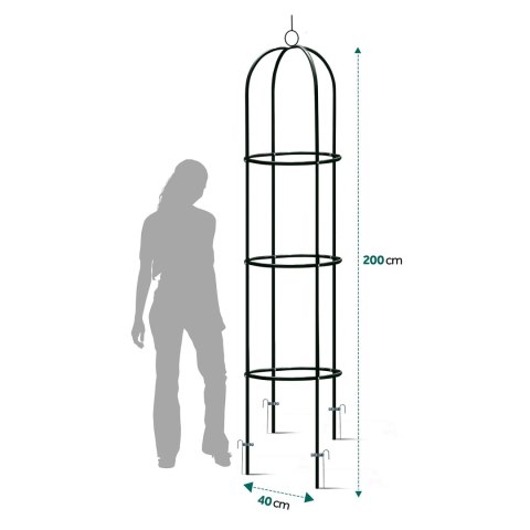 Pergola Ogrodowa 200x40 cm Kolumnowa, Metalowa na Róże i Pnącza