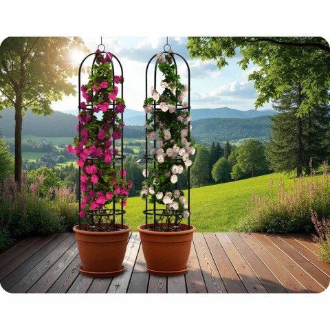 Pergola Ogrodowa 200x40 cm Kolumnowa, Metalowa na Róże i Pnącza