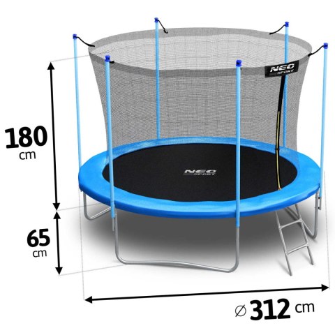 Trampolina Ogrodowa 10ft/312 cm z Siatką i Drabinką – Neo-Sport