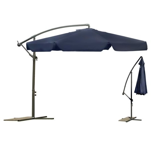 Parasol ogrodowy składany 6 segmentów granatowy 350cm