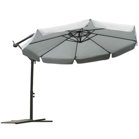 Parasol ogrodowy składany 8 segmentów szary 350cm