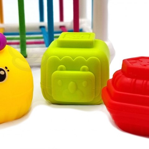 WOOPIE BABY Kostka Sensoryczna Sorter dla Dzieci Zwierzątka + Grzechotka 7 el.